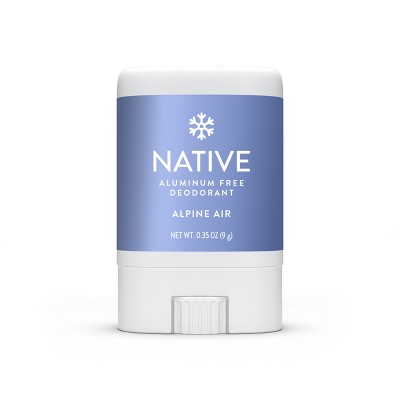 Native Holiday Limited Edition Aluminum-Free Mini Deodorant - Travel Size - Alpine Air - 0.35oz: Invisible Solid, Normal Skin