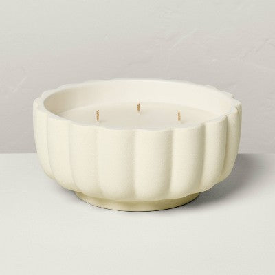 5-Wick Rustic Ceramic Salt Scalloped Jar Candle Cream 32oz - Hearth & Hand with Magnolia