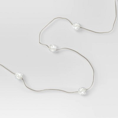Cracked Orb Fairy String Lights White - Room Essentials: LED Indoor Decor, USB & Battery Powered, 14ft Length