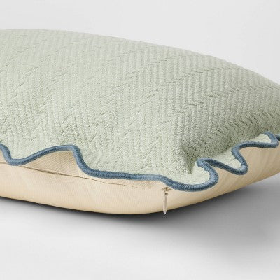 Lumbar Textured Easter Herring Bone Pillow Green Mirage - Threshold Design with Studio McGee