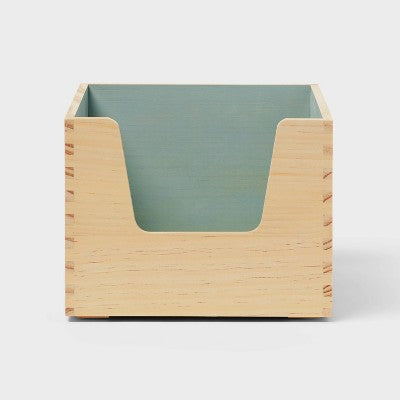Small Stackable Kids' Wood Storage Bin Green - Pillowfort