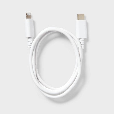 3' Lightning to USB-C Charging Cable - dealworthy White: Male-To-Male Connector