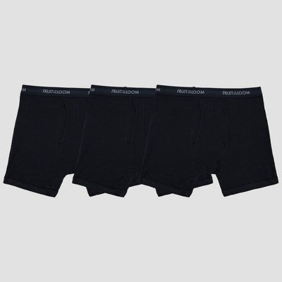 Fruit of the Loom Men's 3pk Breathable Mesh Boxer Briefs - Black XL