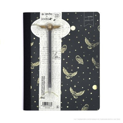 Yoobi Composition Book 7.5"x9.75" College Ruled with Pen Gray Owls