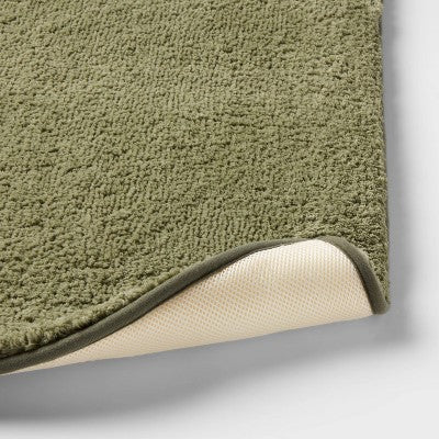 20"x34" Fluffy Memory Foam Bath Rug Green - Threshold