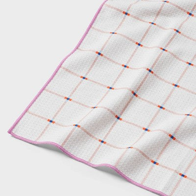 Quick Dry Reversible Checkered Hand Towel Pink - Room Essentials