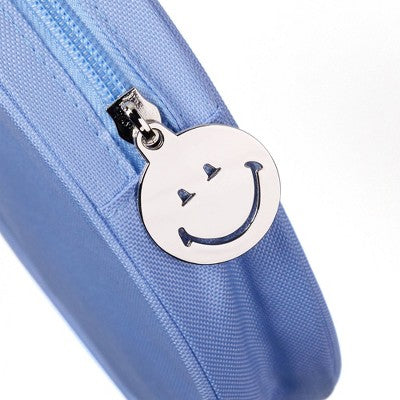 Yoobi SmileyWorld Pencil Pouch Round Blue Smiley Disco Ball, School Supplies