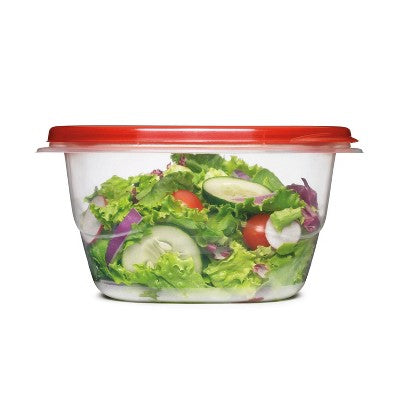 Rubbermaid 4pk 5.2c TakeAlongs Deep Square Food Storage Containers Ruby Red: Plastic Containers with Lids, Dishwasher-Safe
