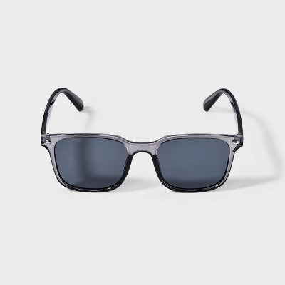 Men's Plastic Crystal Square Sunglasses - Goodfellow & Co Gray