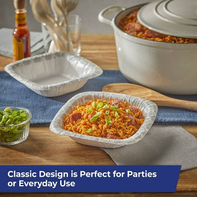 Hefty Extra Deep Disposable Bowls 6" - 35ct: Square, Abstract Pattern, 15 Volume