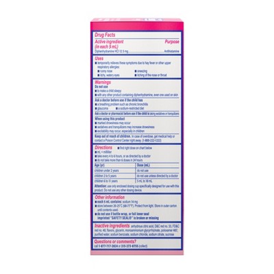 Benadryl Children's Allergy Liquid - Diphenhydramine - Cherry - 4 fl oz