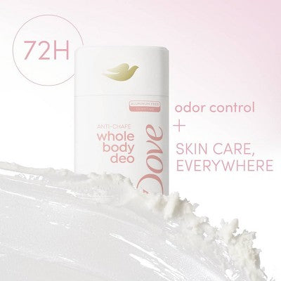 Dove Beauty Whole Body Deodorant Anti-Chafe Stick - Raspberry & Rose, Aluminum Free - 2.6oz
