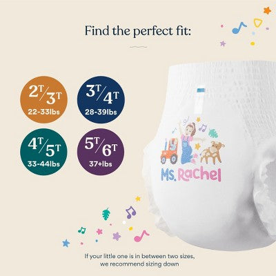 Millie Moon Ms Rachel Disposable Training Pants Size - 6T-7T 40ct: Diaper Weight Range 43 to 68 lbs