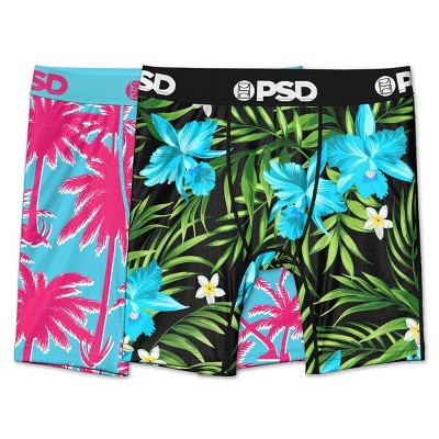 PSD Boys' 2pk Paradise Boxer Briefs Underwear - Pink/Black L