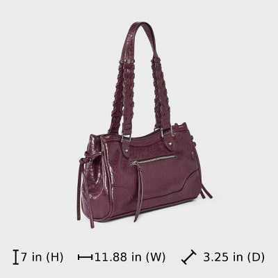 Whipstitch Handle Satchel Bag - Wild Fable with Olivia Dayton Burgundy