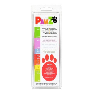 Pawz 12pc Rubber Dog Boots - Red S: Pullover Style, Textile Material, Small Size, Pet Footwear