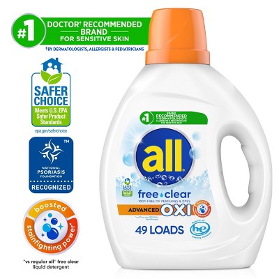All Unscented Free Clear with Oxi Liquid Laundry Detergents 49 Loads - 73oz