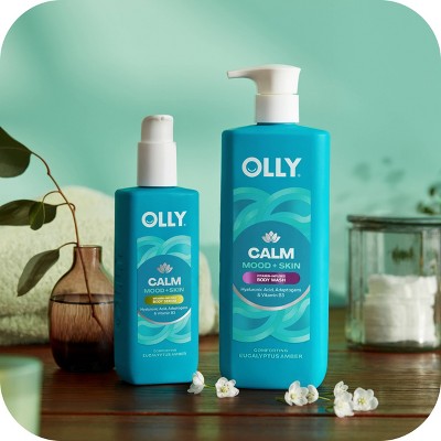 OLLY Calm Mood and Skin Vitamin-Infused Body Wash - Eucalyptus Amber - 17 fl oz: Basic Cleansing, Sulfate-Free, Normal and Dry Skin