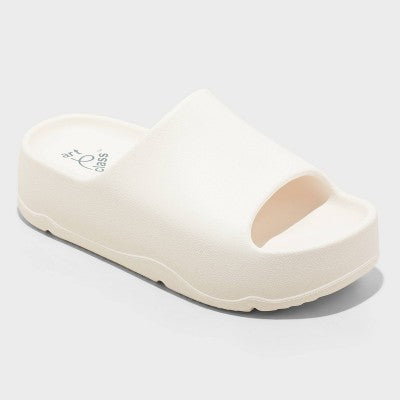 Girls' Edie Platform Slide Sandals - art class White 1