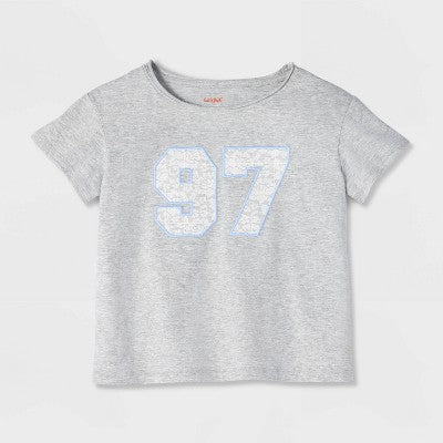 Girls' Off the Shoulder '97' T-Shirt - Cat & Jack Heather Gray S