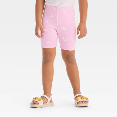 Toddler Girls' Floral Bike Shorts - Cat & Jack Light Purple 18M