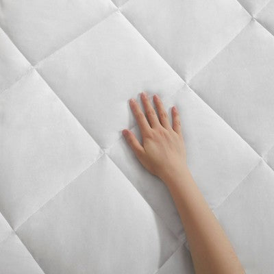 Sleep Philosophy Full Microfiber with HeiQ Smart Temp Treatment Waterproof Mattress Pad: Quilted, Fits 18" Depth, OEKO-TEX Certified