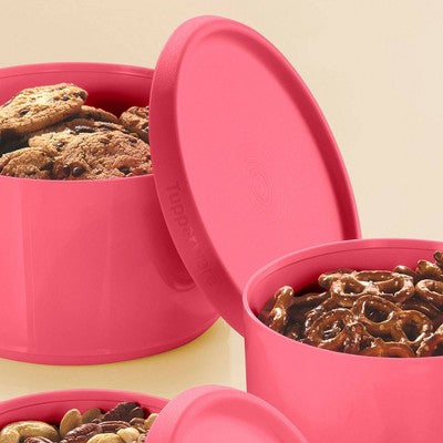 Tupperware 6pc (set of 3) Serve and Store Food Storage Canister Set Pink