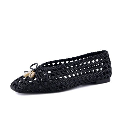 CUSHIONAIRE Witty Ballet Flats for Women, Black 9.5