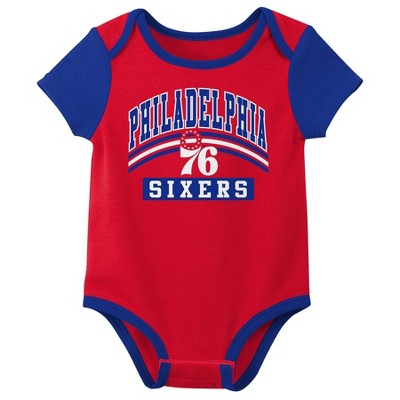 NBA Philadelphia 76ers Boys' 3pk Bodysuit Set - 3-6M