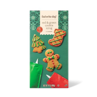 Holiday Red and Green Cookie Icing Set - 14oz - Favorite Day