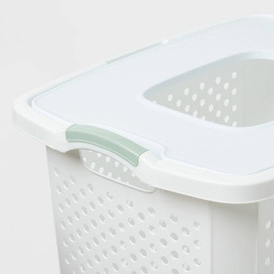 BR XL Lamper with Lid White with Daydream Green Handles - Brightroom