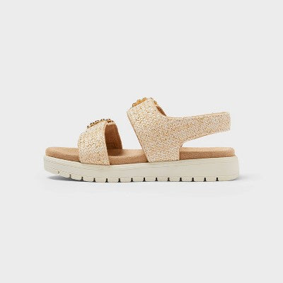 Toddler Girls Sequerah Footbed Sandals - Cat & Jack Tan 8T