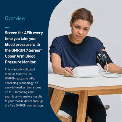 Omron Series 7 Upper Arm Blood Pressure Monitor: Pulse Rate, Mercury-Free, Electric Power Source
