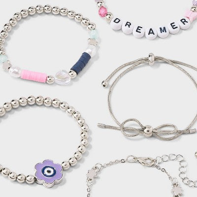Girls' 5pk Flower Bracelet Set - Cat & Jack