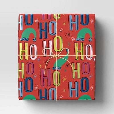 25 sq ft 'Ho Ho Ho' Christmas Gift Wrap Red - Wondershop (LOCAL PICKUP ONLY)