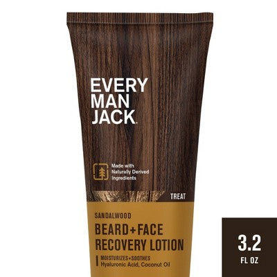Every Man Jack Men's Recovery Beard + Face Moisturizer Lotion - Sandalwood - 3.2 fl oz