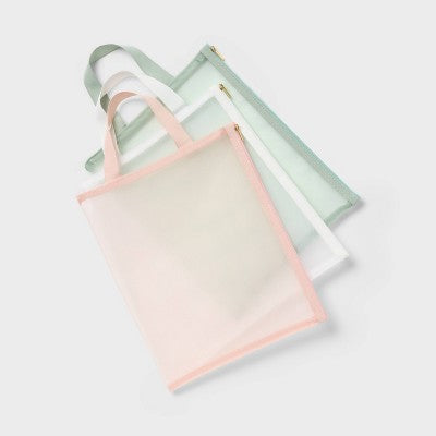 Medium Size Set of Mesh Zip Pouches - up&up