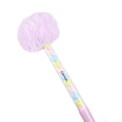 Yoobi Novelty Pom Pom Bead Pen Lilac