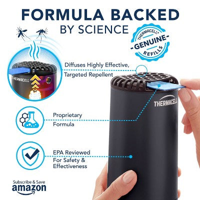 Thermacell 36hr Mosquito Repellent Refill - 3 Fuel Cartridges and 9 Repellent Mats: Outdoor Area Protection, Allethrin Formula