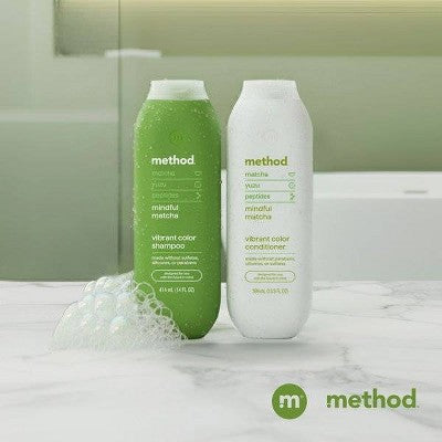 Method Mindful Matcha Color Protecting Shampoo Sulfate & Silicone Free - 14 fl oz: Paraben-Free, Liquid Hair Shampoo
