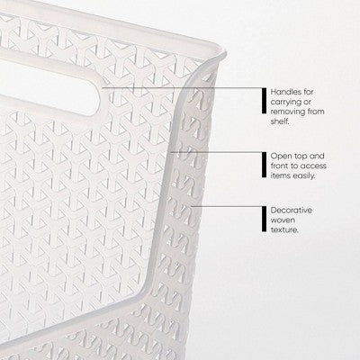 Y-Weave Easy Access Storage Bin Translucent - Brightroom: Portable Nesting Bin, Polypropylene, 13 Volume