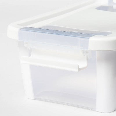 4pk Latching Window Utility Storage Box Extra Small True White - Brightroom
