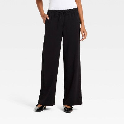 Women's Effortless Pull-On Pants - A New Day Black XS Long
