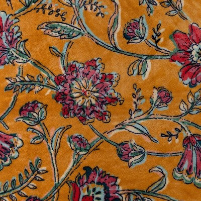 Oversized Printed Floral Primalush Throw Blanket Gold - Threshold
