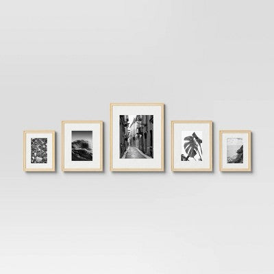 (Set of 5) Traditional Mixed Frames Natural - Room Essentials