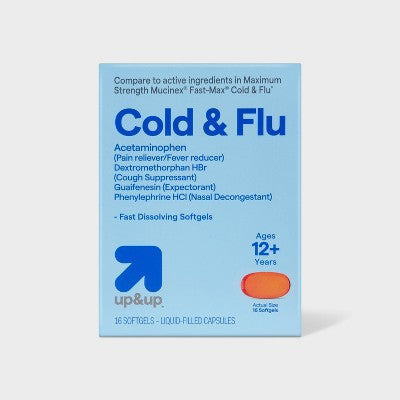 Cold and Flu Liquid Gels Maximum Strength - 16ct - up&up