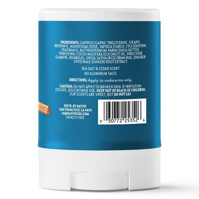 Native Mini Solid Deodorant - Travel Size - Sea Salt & Cedar - 0.5oz