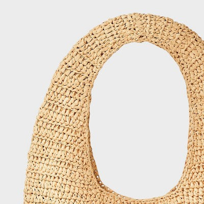 Casual Raffia Shoulder Bag - Universal Thread Tan