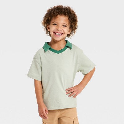 Toddler Boys' Oversized Short-Sleeve Polo Shirt 4T