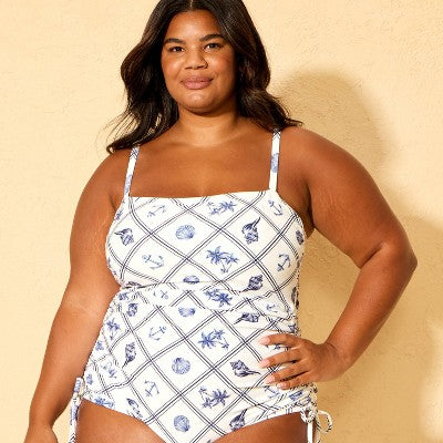 Women's Shell Print Swimsuit - Shade & Shore Blue/White 18